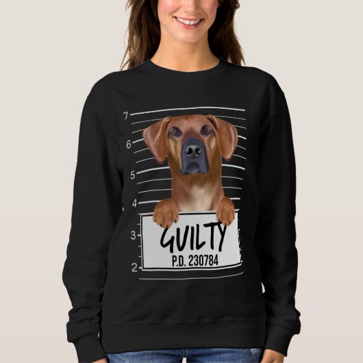 Rhodesian Ridgeback Mugshot Schuldige Hond Trui (Voorkant)