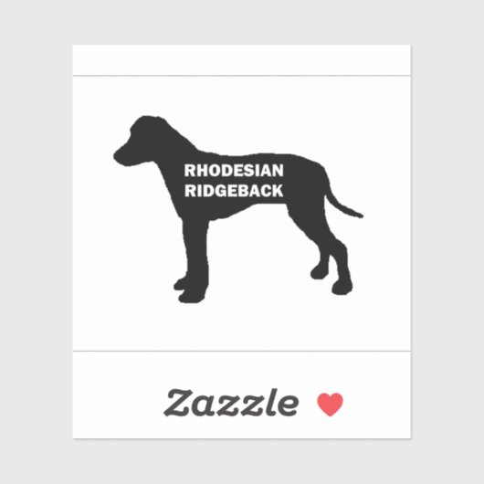 rhodesian ridgeback name silhouette sticker (Vel)