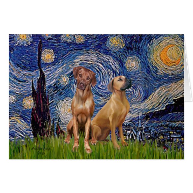 Rhodesian Ridgeback Paar - Sterrennacht (Voorkant Horizontaal)