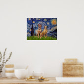 Rhodesian Ridgeback Paar - Sterrennacht Poster (Keuken)