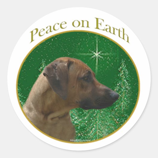 Rhodesian Ridgeback Peace Ronde Sticker (Voorkant)