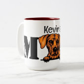 Rhodesian Ridgeback Peking Personeelsmam Tweekleurige Koffiemok (Voorkant links)