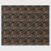 Rhodesian Ridgeback Pompoenen Halloween Griezelen Cadeaupapier (Vlak)