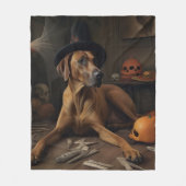 Rhodesian Ridgeback Pompoenen Halloween Griezelen Fleece Deken (Voorkant)
