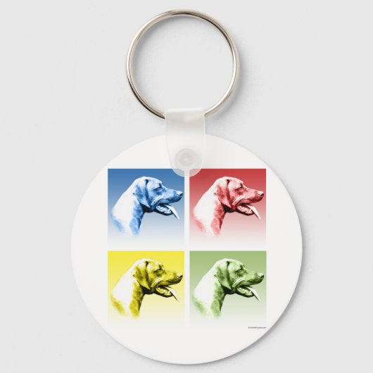 Rhodesian Ridgeback Pop Kunst Sleutelhanger (Voorkant)