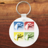 Rhodesian Ridgeback Pop Kunst Sleutelhanger (Voorkant)