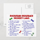 RHODESIAN RIDGEBACK Property Laws 2 Briefkaart (Voorkant / Achterkant)