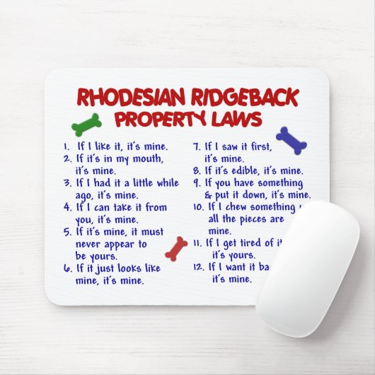 RHODESIAN RIDGEBACK Property Laws 2 Muismat (Met muis)