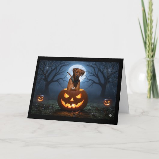 Rhodesian Ridgeback Pumpkin Pals – Halloween Groet Kaart (Voorkant)