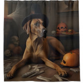 Rhodesian Ridgeback Pumpkins Halloween Scary Douchegordijn (Voorkant)