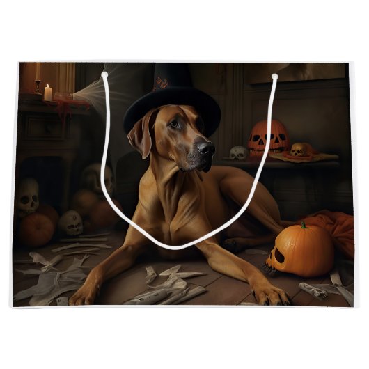 Rhodesian Ridgeback Pumpkins Halloween Scary Groot Cadeauzakje (Voorkant)