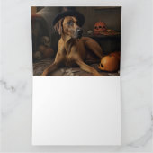 Rhodesian Ridgeback Pumpkins Halloween Scary Kaart (Binnen)