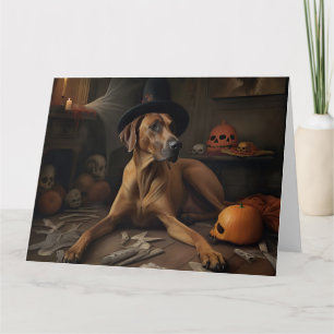 Rhodesian Ridgeback Pumpkins Halloween Scary Kaart