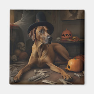 Rhodesian Ridgeback Pumpkins Halloween Scary Magneet