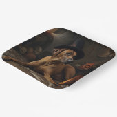 Rhodesian Ridgeback Pumpkins Halloween Scary Papieren Bordje (Gebogen)