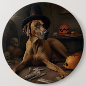 Rhodesian Ridgeback Pumpkins Halloween Scary Ronde Button 6,0 Cm (Voorkant)