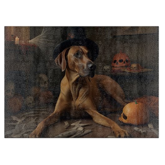 Rhodesian Ridgeback Pumpkins Halloween Scary Snijplank (Voorkant)