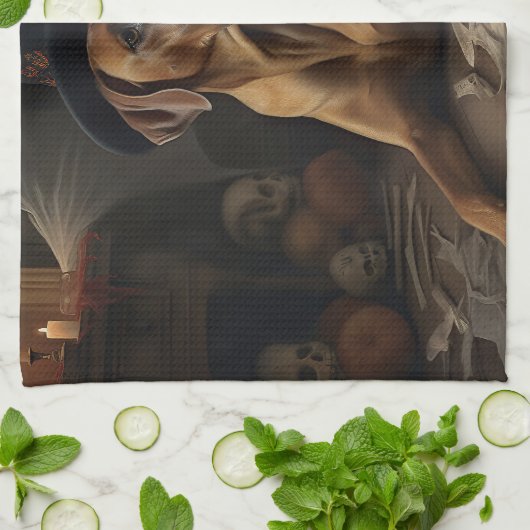 Rhodesian Ridgeback Pumpkins Halloween Scary Theedoek (Gevouwen)