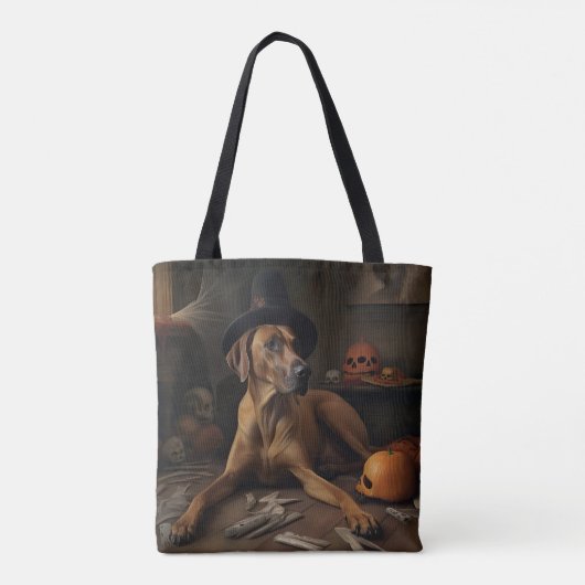 Rhodesian Ridgeback Pumpkins Halloween Scary Tote Bag (Achterkant)