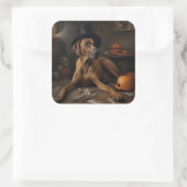 Rhodesian Ridgeback Pumpkins Halloween Scary Vierkante Sticker (Tas)