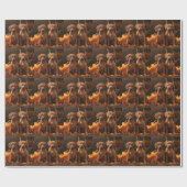 Rhodesian Ridgeback Pup Autumn Delight Pompoen Cadeaupapier (Vlak)