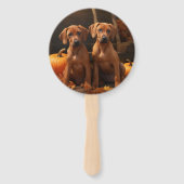 Rhodesian Ridgeback Pup Autumn Delight Pompoen  Handwaaier (Voorkant)