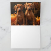 Rhodesian Ridgeback Pup Autumn Delight Pompoen  Kaart (Binnen)