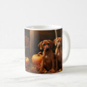 Rhodesian Ridgeback Pup Autumn Delight Pompoen  Koffiemok (Voorkant rechts)