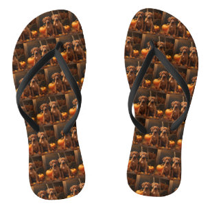 Rhodesian Ridgeback Pup Autumn Delight Pompoen  Teenslippers