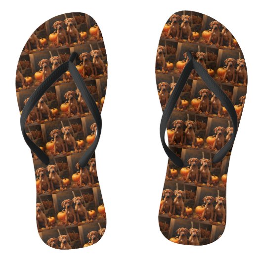Rhodesian Ridgeback Pup Autumn Delight Pompoen  Teenslippers (Voetbed)