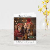 Rhodesian Ridgeback Puppies Happy Christmas Kaart (Gele Bloem)
