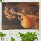 Rhodesian Ridgeback Puppy Autumn Delight Pompoen Theedoek (Gevouwen)