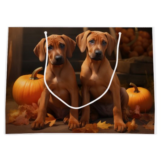 Rhodesian Ridgeback Puppy Herfst Delight Pompoen Groot Cadeauzakje (Voorkant)