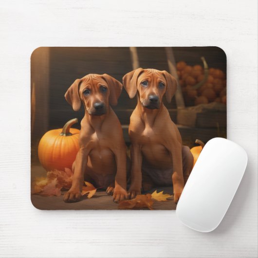 Rhodesian Ridgeback Puppy Herfst Delight Pompoen Muismat (Met muis)