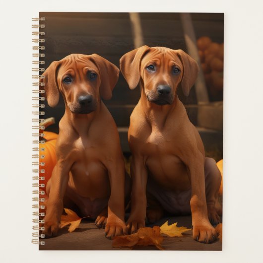 Rhodesian Ridgeback Puppy Herfst Delight Pompoen Planner (Voorkant)