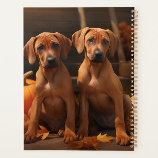 Rhodesian Ridgeback Puppy Herfst Delight Pompoen Planner (Achterkant)