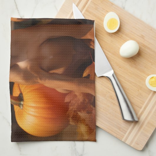 Rhodesian Ridgeback Puppy Herfst Delight Pompoen Theedoek (Quarter Fold)