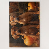 Rhodesian Ridgeback Puppy Herfstvreugde Pompoen  Legpuzzel (Verticaal)