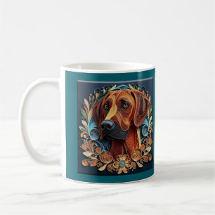 Rhodesian Ridgeback Quilling Stijl Kunstmok Koffiemok