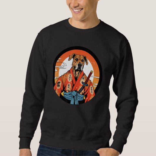Rhodesian Ridgeback Samurai Funny Dog Warrior Trui (Voorkant)