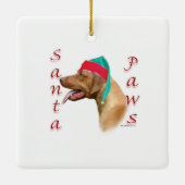 Rhodesian Ridgeback Santa Paws Keramisch Ornament (Achterkant)