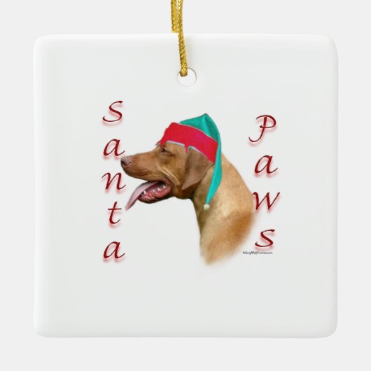 Rhodesian Ridgeback Santa Paws Keramisch Ornament (Voorkant)