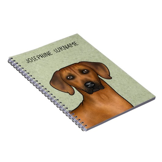 Rhodesian Ridgeback Schattige African Lion Dog and Notitieboek (Rechterzijde)