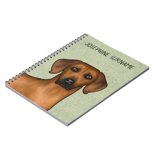 Rhodesian Ridgeback Schattige African Lion Dog and Notitieboek (Linkerzijde)