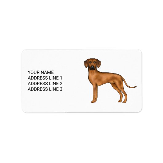 Rhodesian Ridgeback Schattige Afrikaanse Leeuw Hon Etiket (Voorkant)