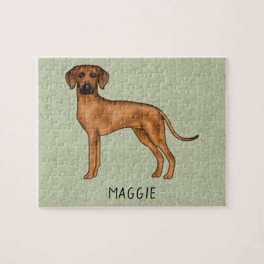 Rhodesian Ridgeback Schattige Afrikaanse Leeuw Hon Legpuzzel (Horizontaal)