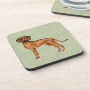 Rhodesian Ridgeback Schattige Bruine Hond Met Naam Bier Onderzetter