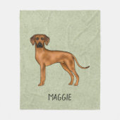 Rhodesian Ridgeback Schattige Bruine Hond Met Naam Fleece Deken (Voorkant)