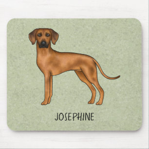 Rhodesian Ridgeback Schattige Bruine Hond Met Naam Muismat