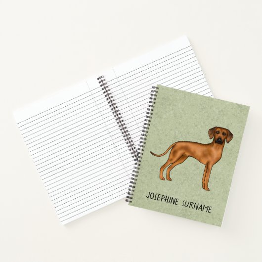 Rhodesian Ridgeback Schattige bruine hond met teks Notitieboek (Binnen)